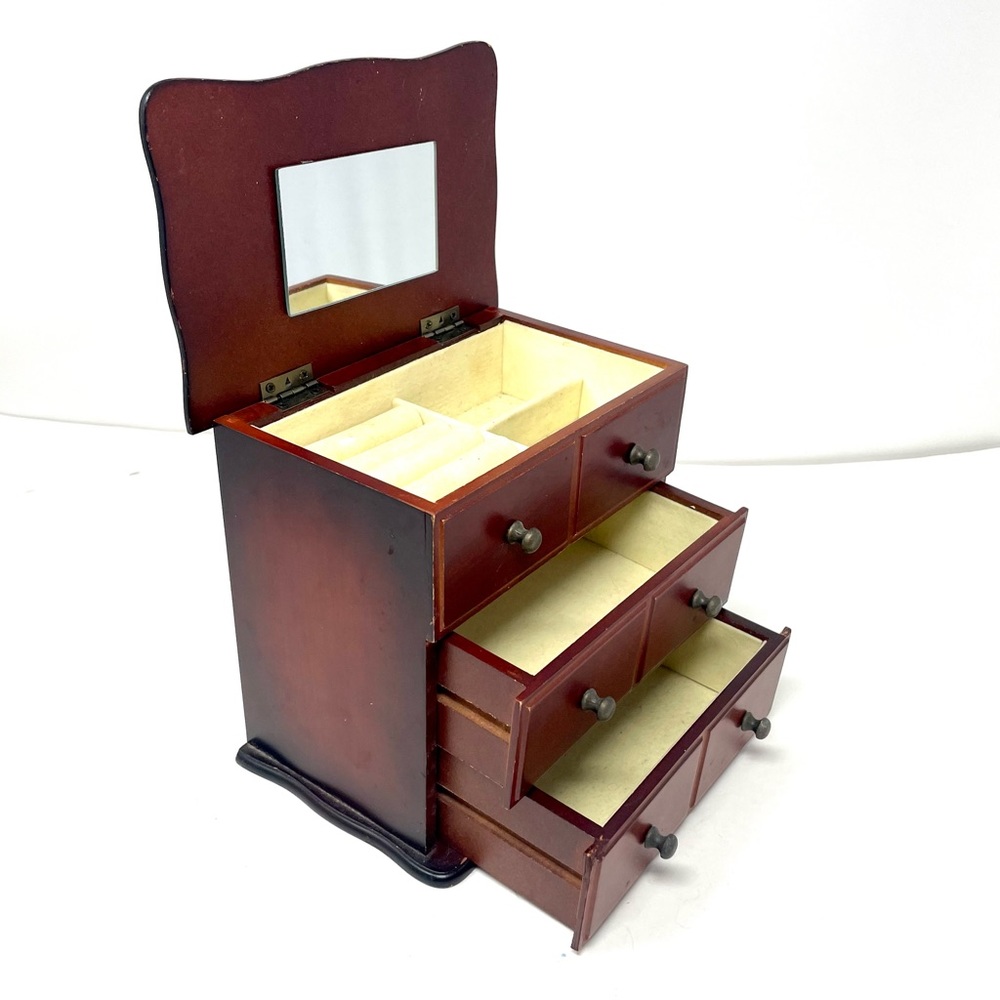 CROFT & BARROW solid wood vintage jewelry box